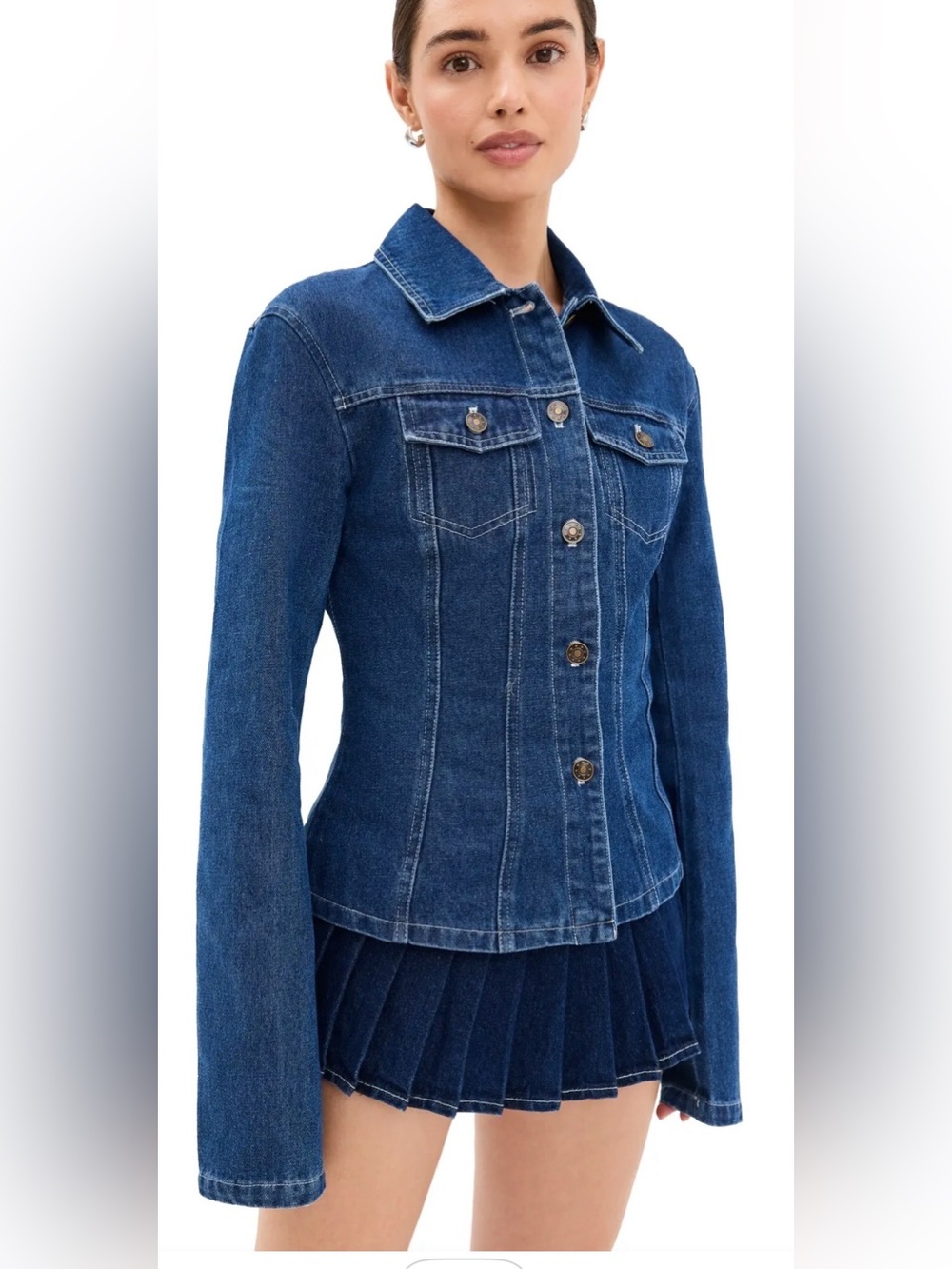 Lioness Rider Denim Jacket Dark Wash Fitted Size Small